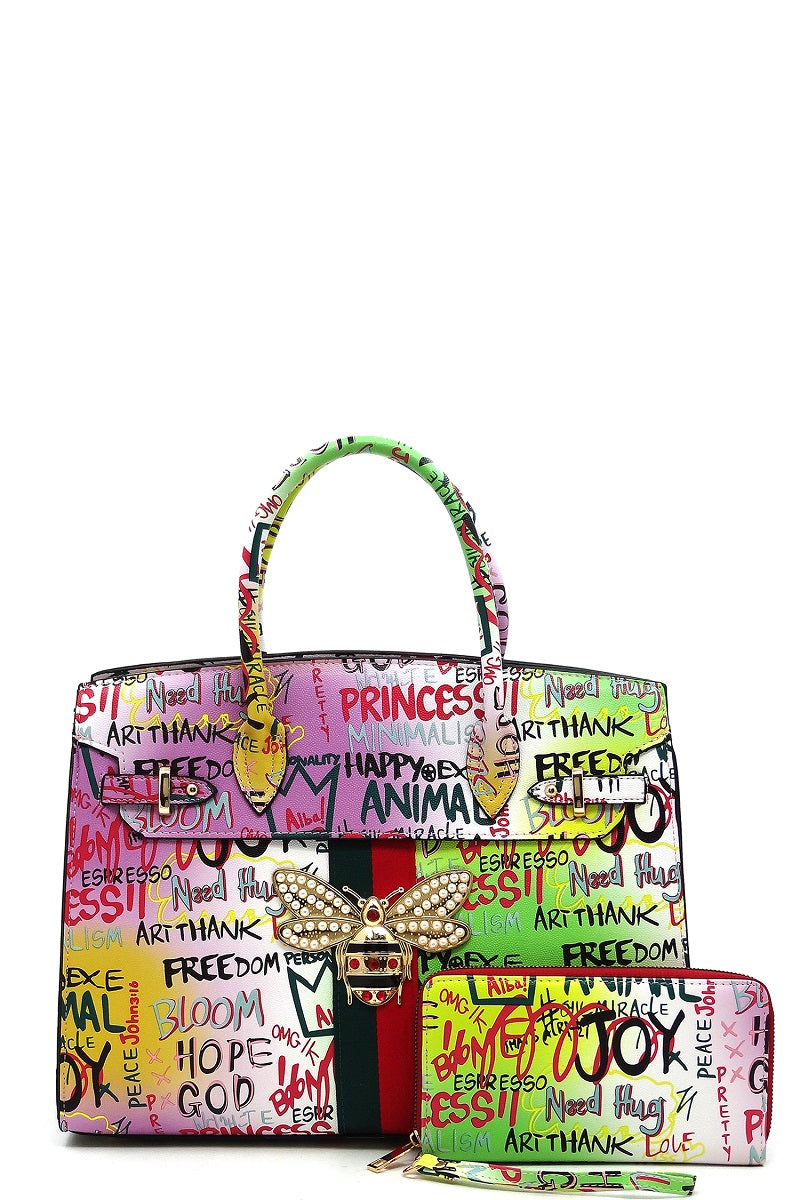 Two Piece Queen Bee Graffiti Bag – BoutiqueBawse